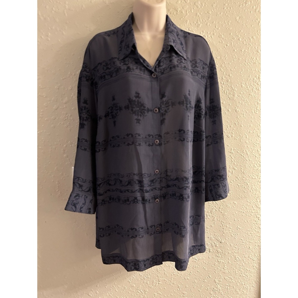 New 2X Norton Mc Naughton Navy Blue Mixture Top #303*8
